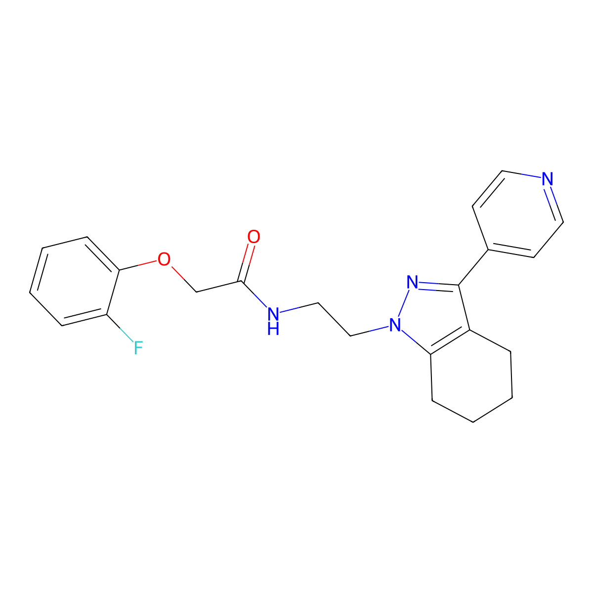 2-(2-fluorophenoxy)-N-{2-[3-(pyridin-4-yl)-4,5,6,7-tetrahydro-1H-indazol-1-yl]ethyl}acetamide molecular structure, CAS 1797293-53-8