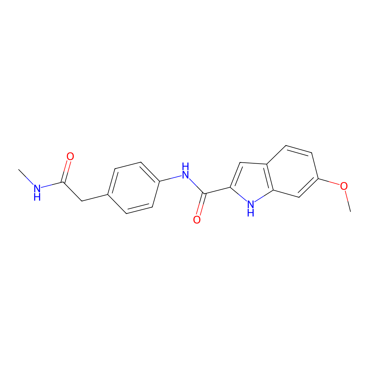 6-Methoxy-N-{4-[(methylcarbamoyl)methyl]phenyl}-1H-indole-2-carboxamide molecular structure, CAS 1797295-41-0