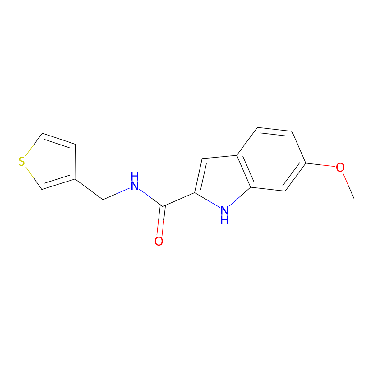 6-methoxy-N-(thiophen-3-ylmethyl)-1H-indole-2-carboxamide molecular structure, CAS 1797295-51-2