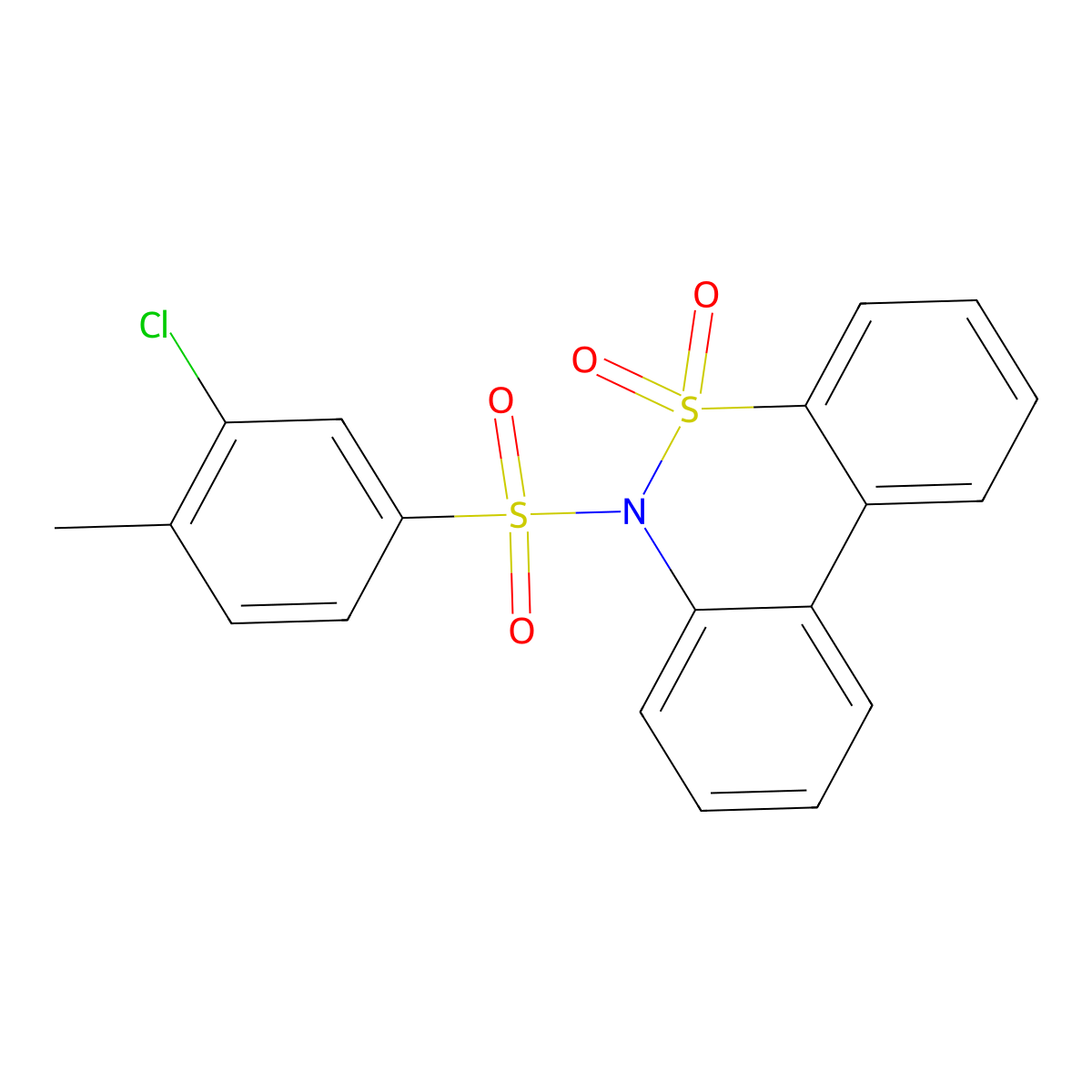 9-(3-Chloro-4-methylbenzenesulfonyl)-8lambda6-thia-9-azatricyclo[8.4.0.0^{2,7}]tetradeca-1(14),2,4,6,10,12-hexaene-8,8-dione molecular structure, CAS 1797296-31-1