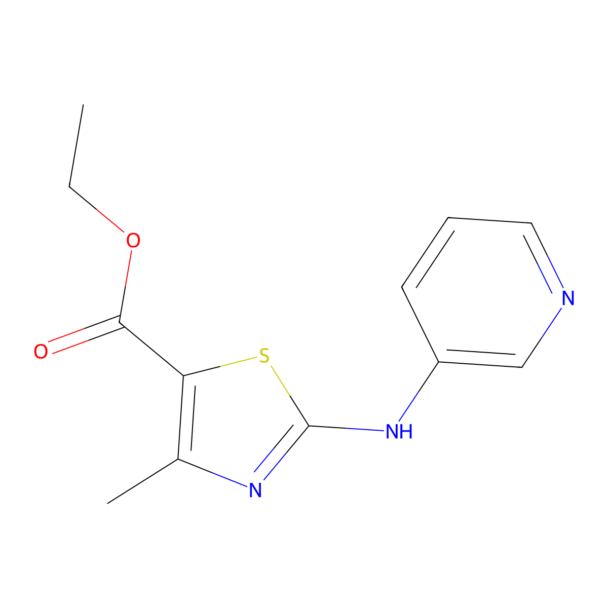 Ethyl 4-methyl-2-[(pyridin-3-yl)amino]-1,3-thiazole-5-carboxylate molecular structure, CAS 1797296-50-4