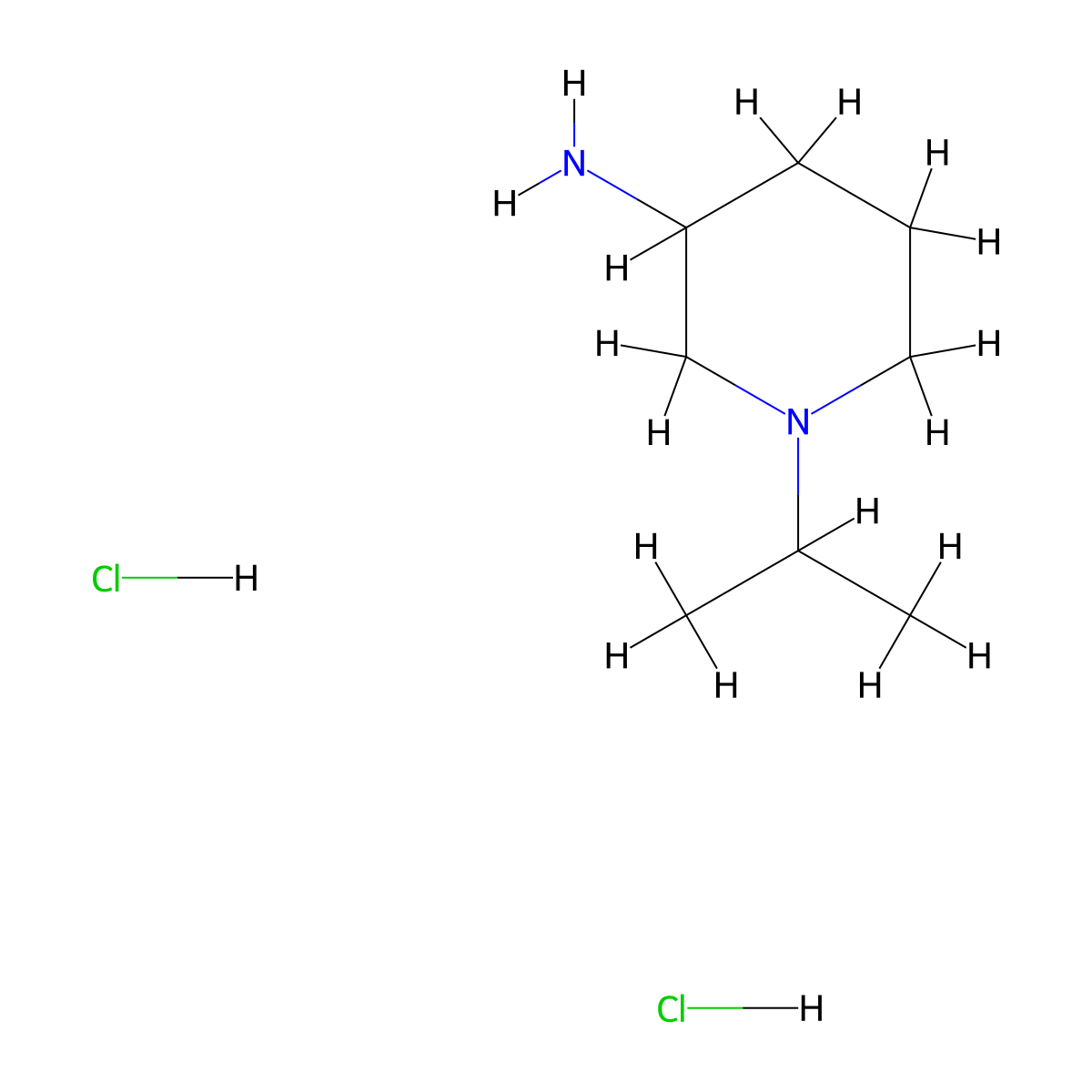 1-(Propan-2-yl)piperidin-3-amine dihydrochloride molecular structure, CAS 1797297-81-4