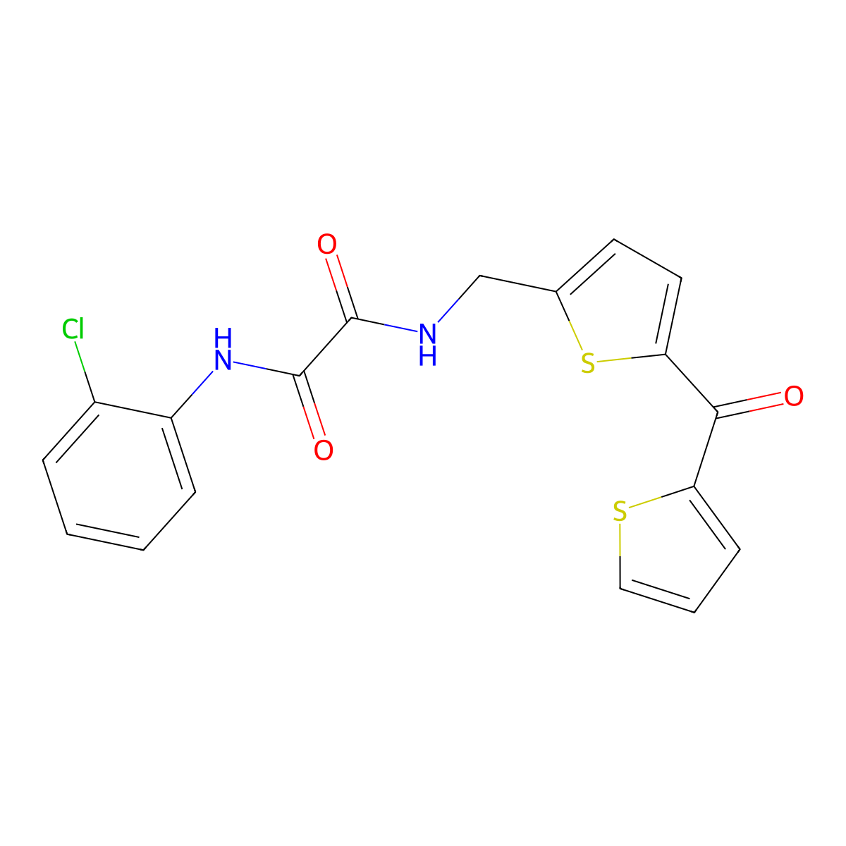 N1-(2-chlorophenyl)-N2-((5-(thiophene-2-carbonyl)thiophen-2-yl)methyl)oxalamide molecular structure, CAS 1797299-09-2