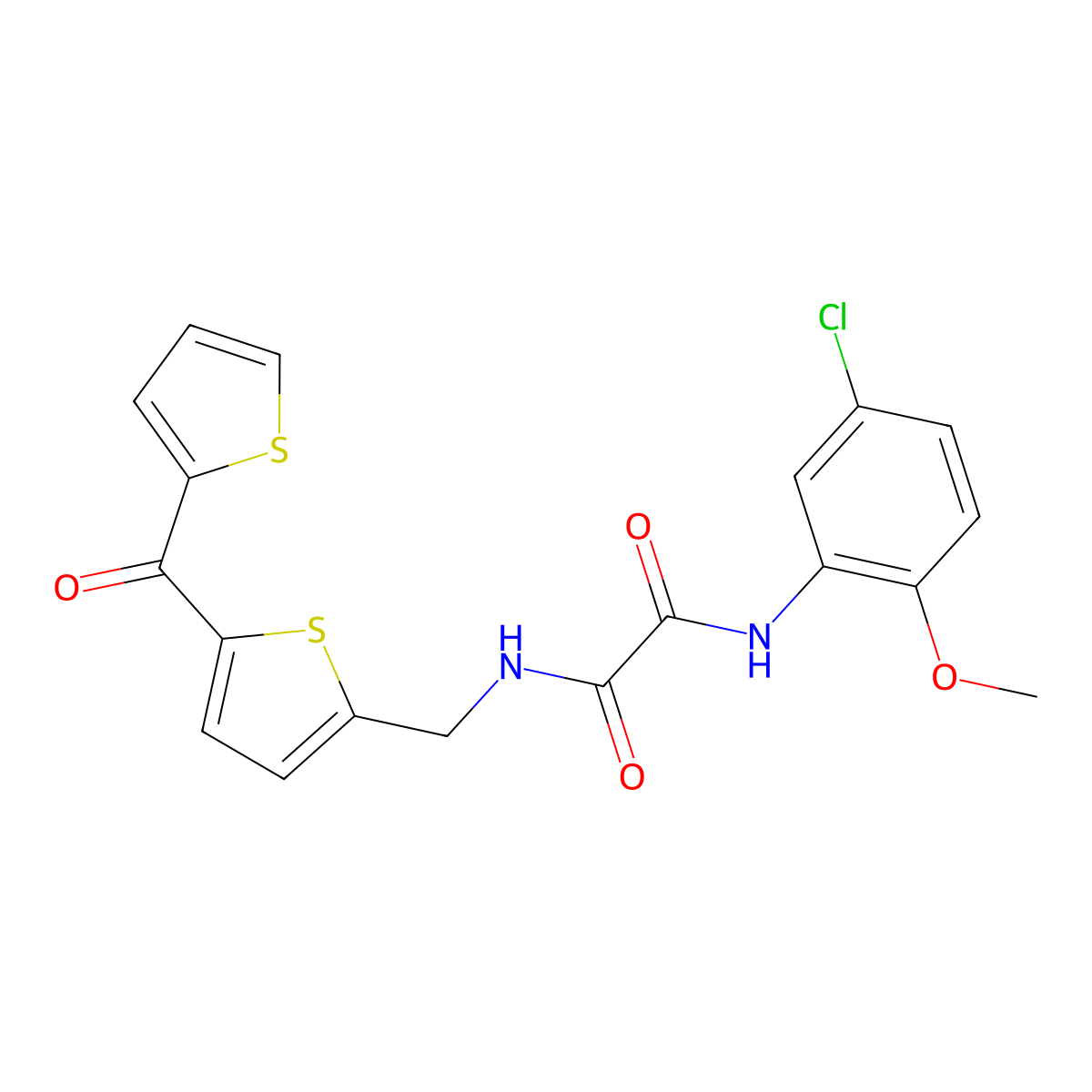 N1-(5-chloro-2-methoxyphenyl)-N2-((5-(thiophene-2-carbonyl)thiophen-2-yl)methyl)oxalamide molecular structure, CAS 1797299-14-9