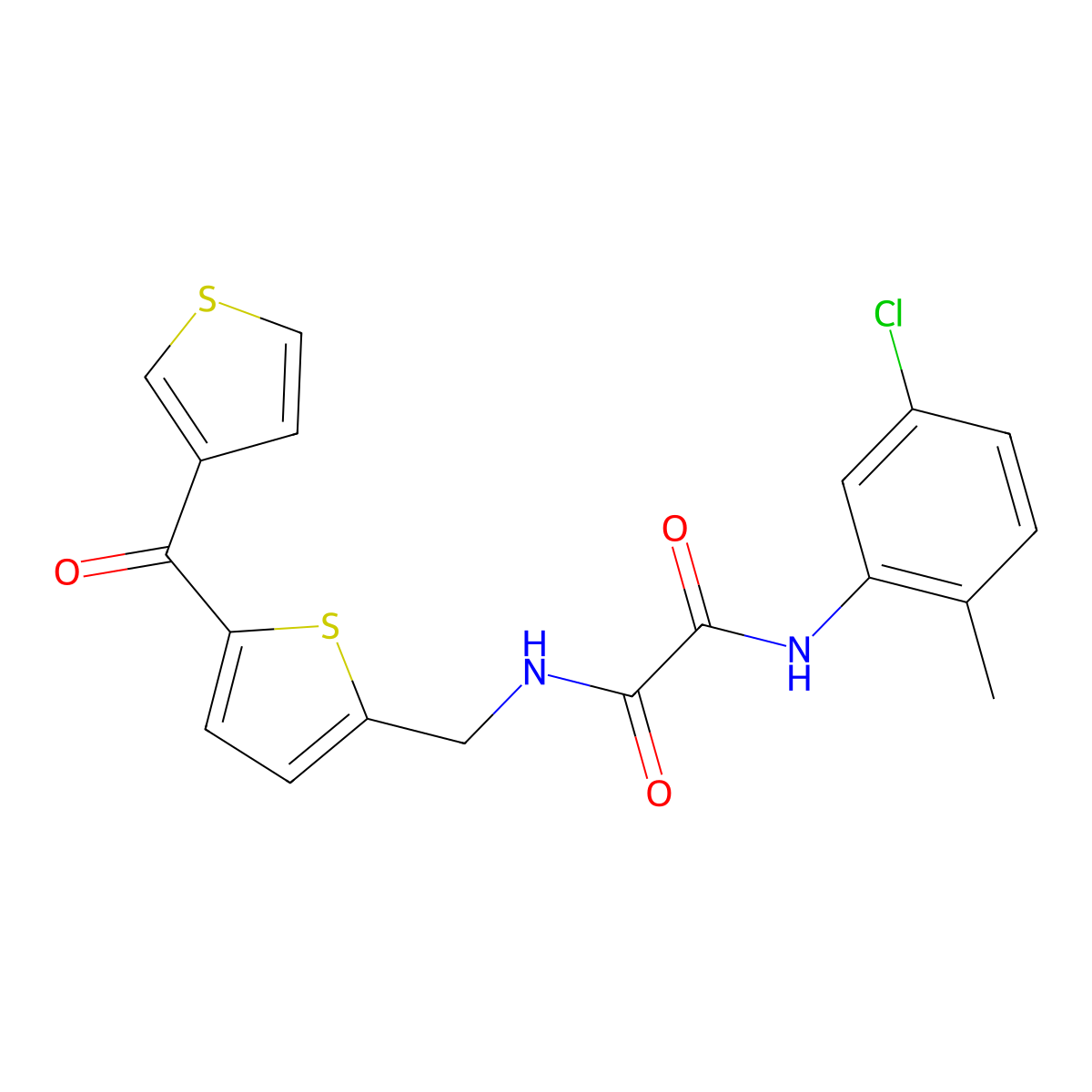 N1-(5-chloro-2-methylphenyl)-N2-((5-(thiophene-3-carbonyl)thiophen-2-yl)methyl)oxalamide molecular structure, CAS 1797299-67-2