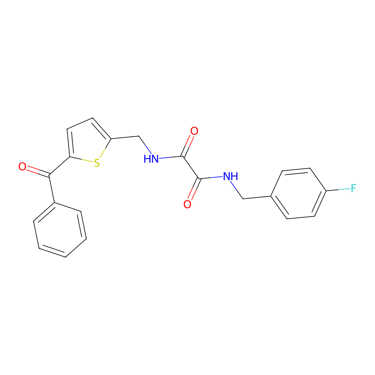 N1-((5-benzoylthiophen-2-yl)methyl)-N2-(4-fluorobenzyl)oxalamide molecular structure, CAS 1797299-77-4