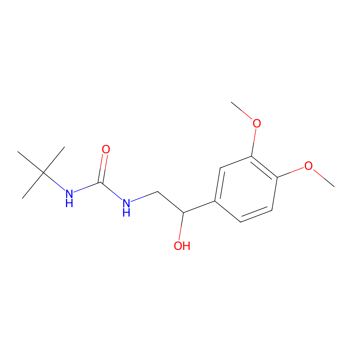 1-(Tert-butyl)-3-(2-(3,4-dimethoxyphenyl)-2-hydroxyethyl)urea molecular structure, CAS 1797300-17-4