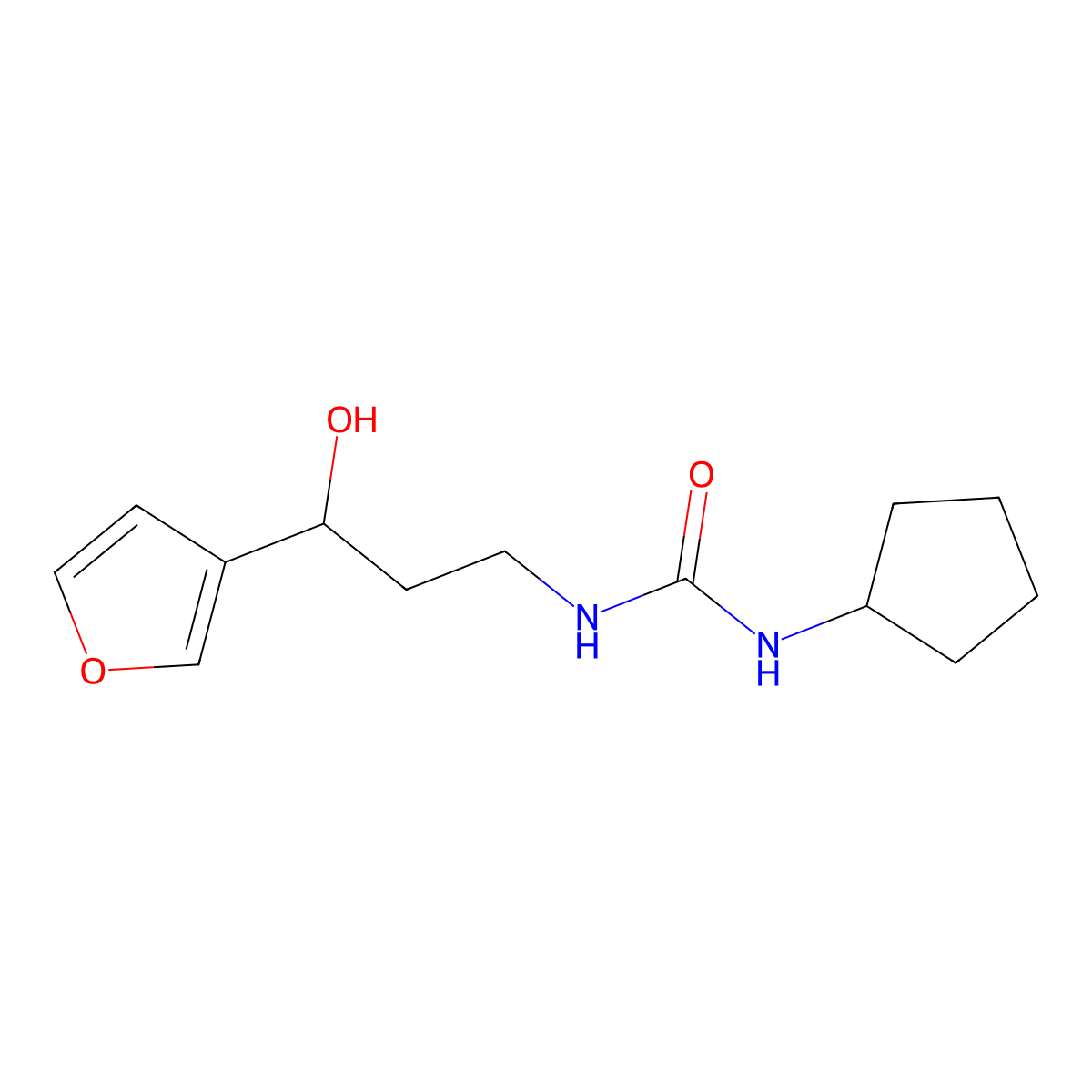 1-Cyclopentyl-3-[3-(furan-3-YL)-3-hydroxypropyl]urea molecular structure, CAS 1797300-31-2