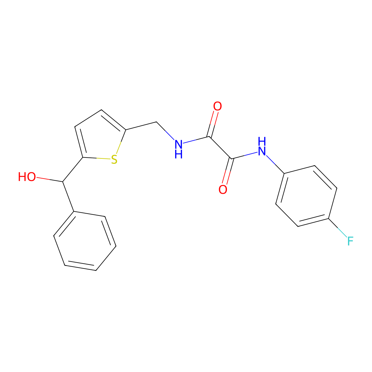 N1-(4-fluorophenyl)-N2-((5-(hydroxy(phenyl)methyl)thiophen-2-yl)methyl)oxalamide molecular structure, CAS 1797300-96-9