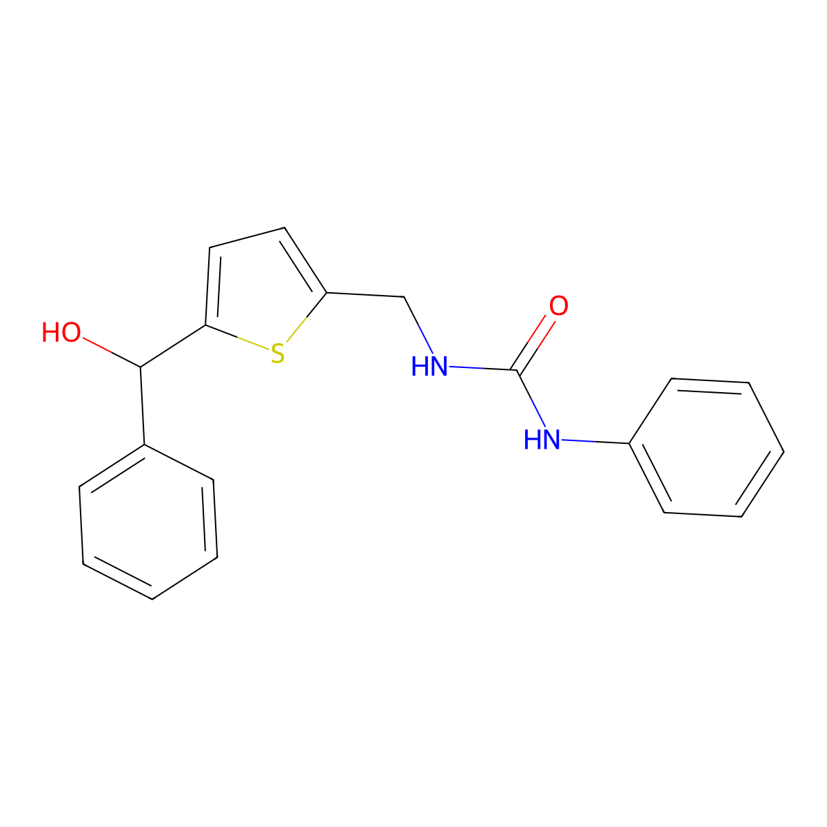1-((5-(Hydroxy(phenyl)methyl)thiophen-2-yl)methyl)-3-phenylurea molecular structure, CAS 1797301-05-3