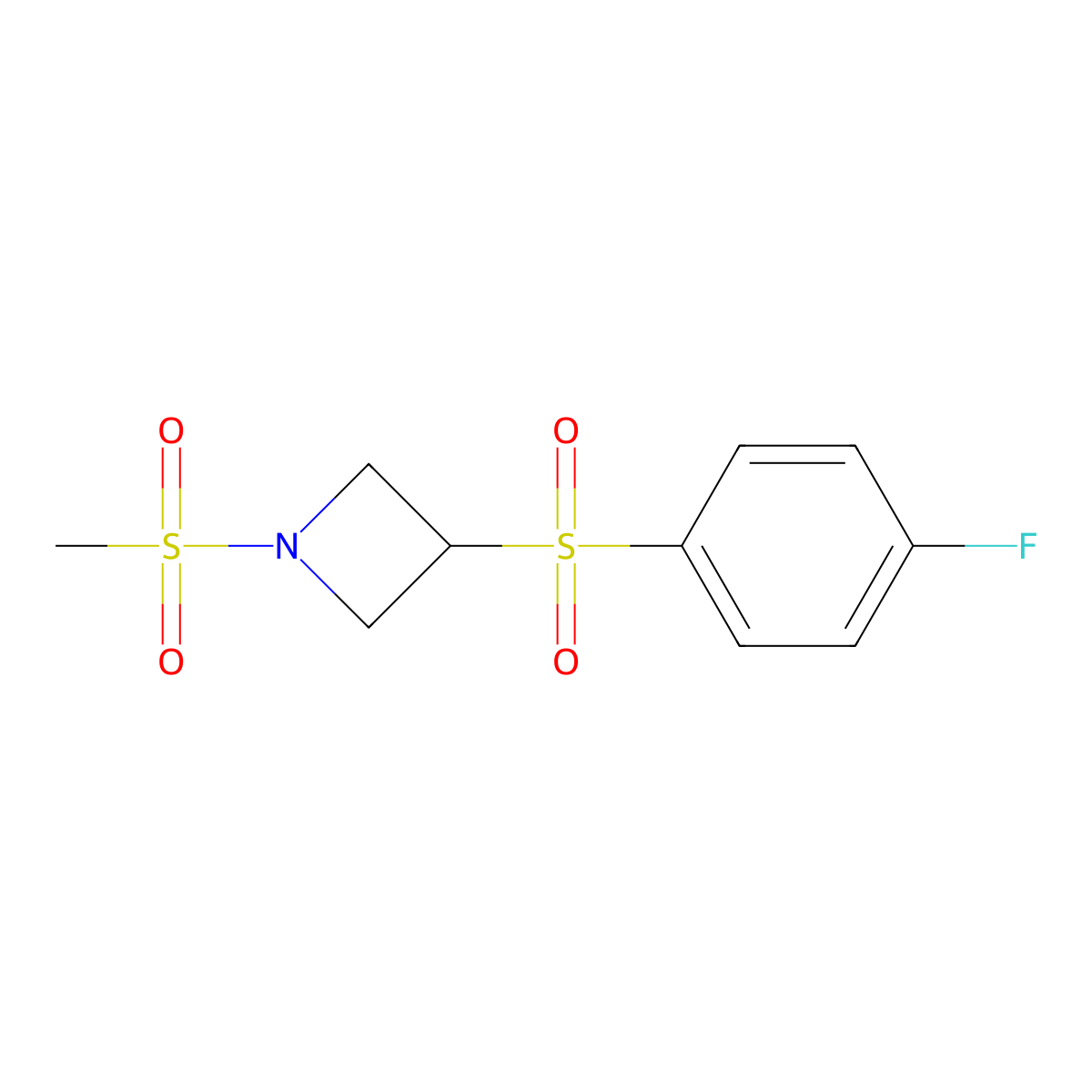 3-((4-Fluorophenyl)sulfonyl)-1-(methylsulfonyl)azetidine molecular structure, CAS 1797303-19-5