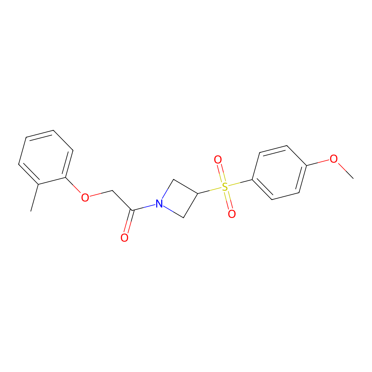 1-(3-((4-Methoxyphenyl)sulfonyl)azetidin-1-yl)-2-(o-tolyloxy)ethanone molecular structure, CAS 1797303-33-3