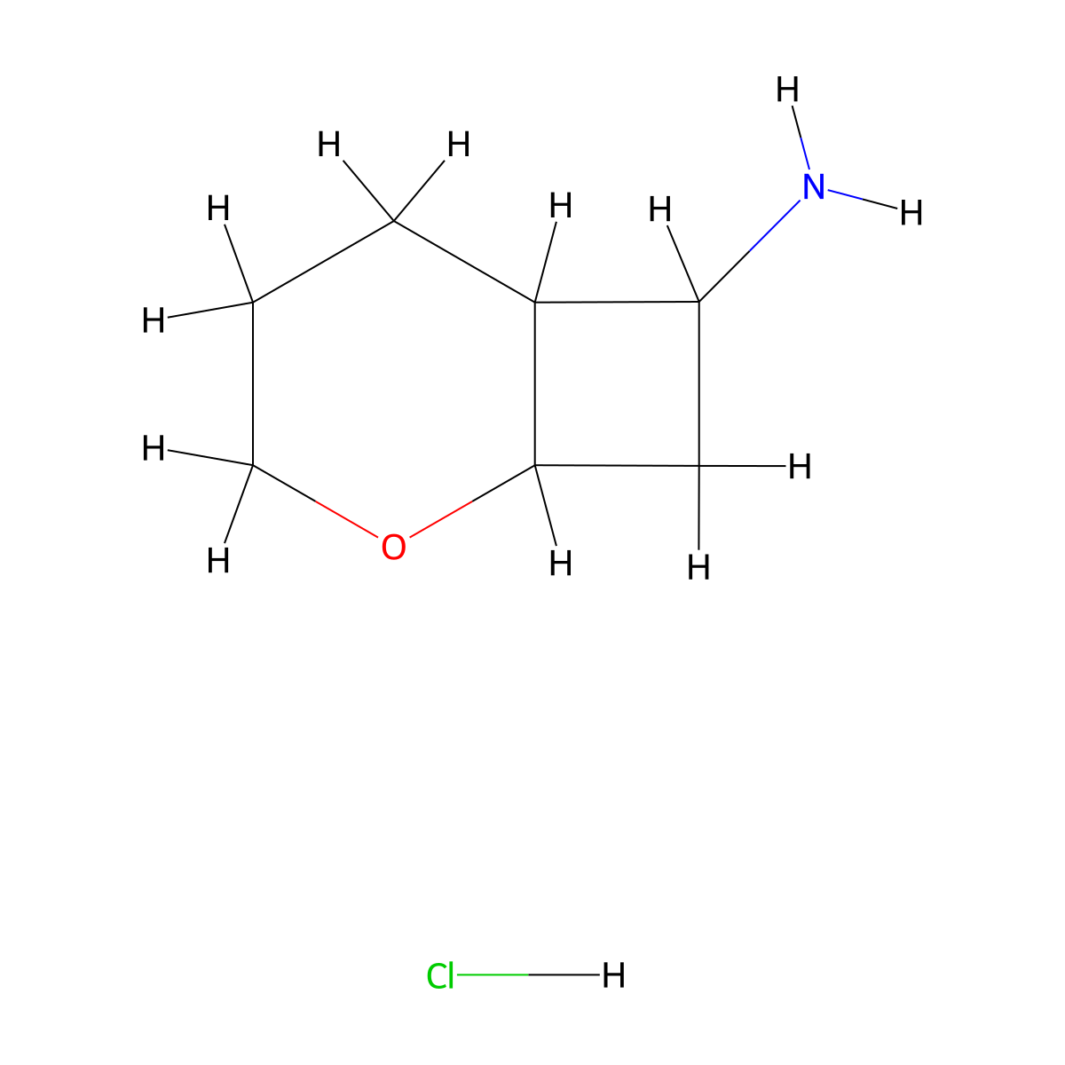 2-Oxabicyclo[4.2.0]octan-7-amine hydrochloride molecular structure, CAS 1797303-39-9