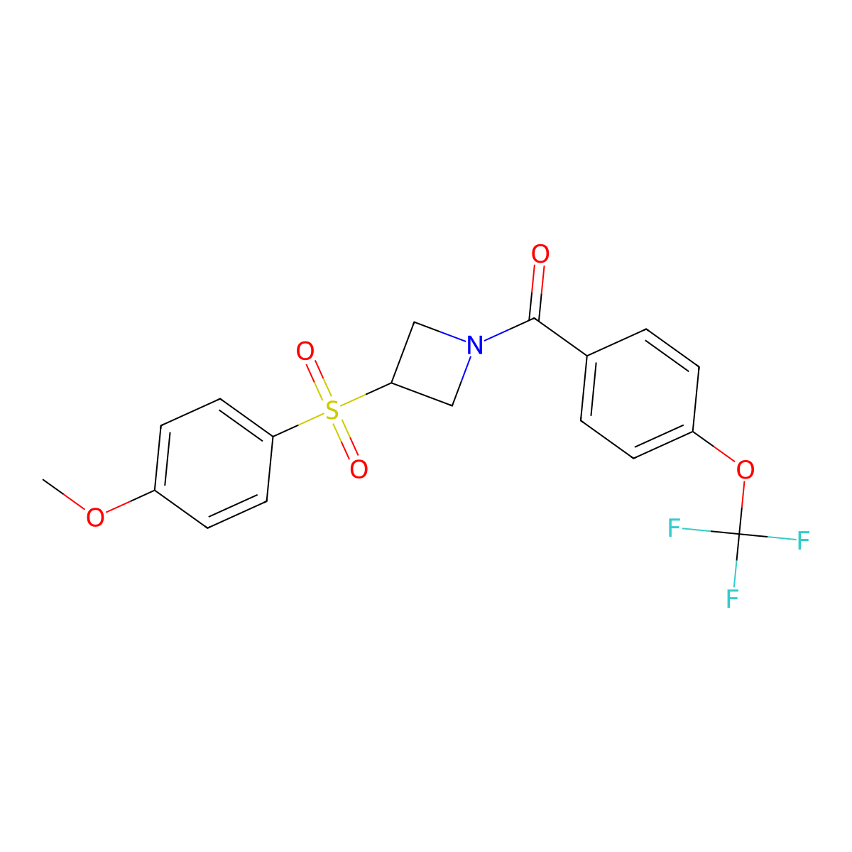 (3-((4-Methoxyphenyl)sulfonyl)azetidin-1-yl)(4-(trifluoromethoxy)phenyl)methanone molecular structure, CAS 1797303-40-2