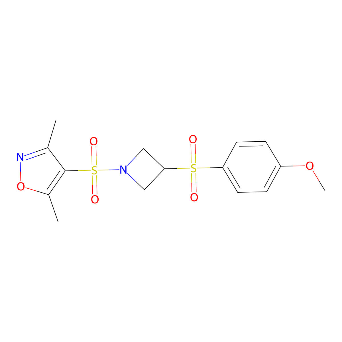 4-((3-((4-Methoxyphenyl)sulfonyl)azetidin-1-yl)sulfonyl)-3,5-dimethylisoxazole molecular structure, CAS 1797303-58-2