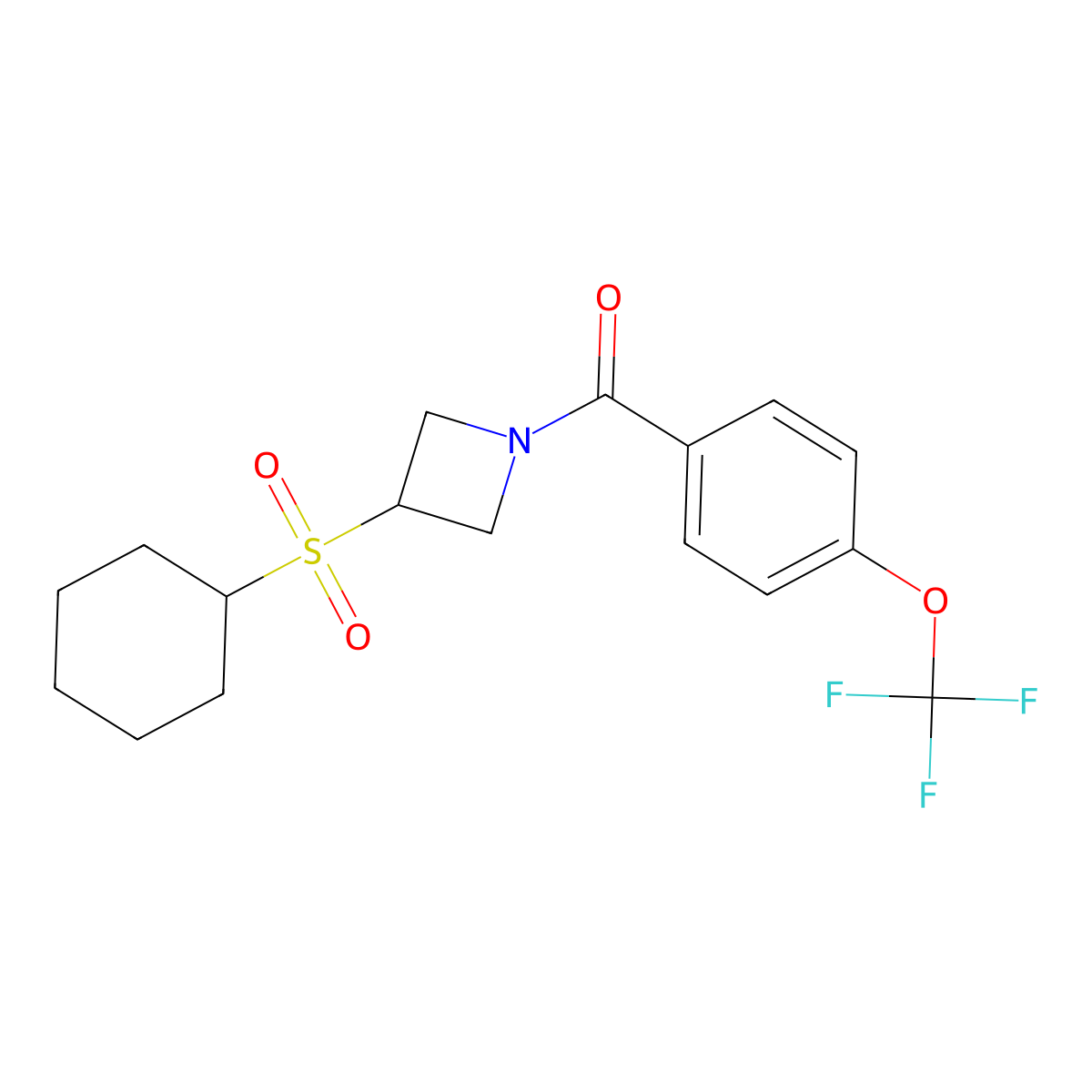 (3-(Cyclohexylsulfonyl)azetidin-1-yl)(4-(trifluoromethoxy)phenyl)methanone molecular structure, CAS 1797303-77-5