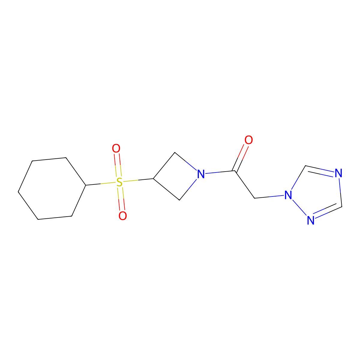 1-(3-(cyclohexylsulfonyl)azetidin-1-yl)-2-(1H-1,2,4-triazol-1-yl)ethanone molecular structure, CAS 1797303-85-5