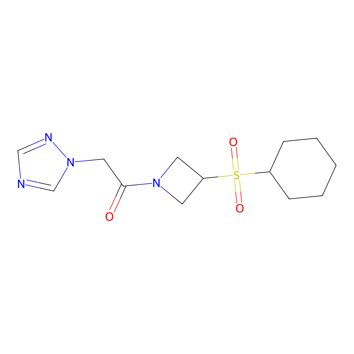 1-(3-(cyclohexylsulfonyl)azetidin-1-yl)-2-(1H-1,2,4-triazol-1-yl)ethanone molecular structure, CAS 1797303-85-5