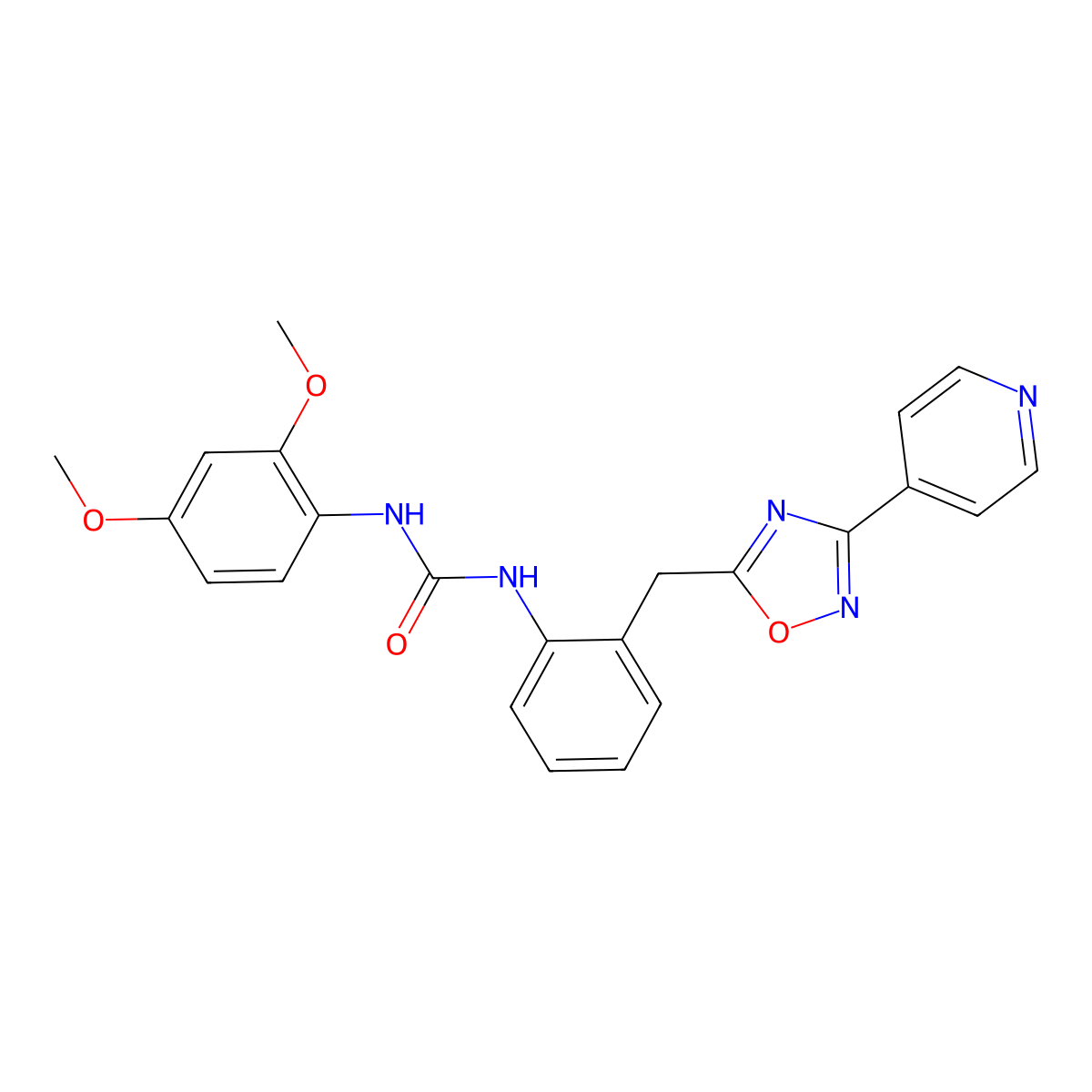 1-(2,4-Dimethoxyphenyl)-3-(2-((3-(pyridin-4-yl)-1,2,4-oxadiazol-5-yl)methyl)phenyl)urea molecular structure, CAS 1797303-99-1