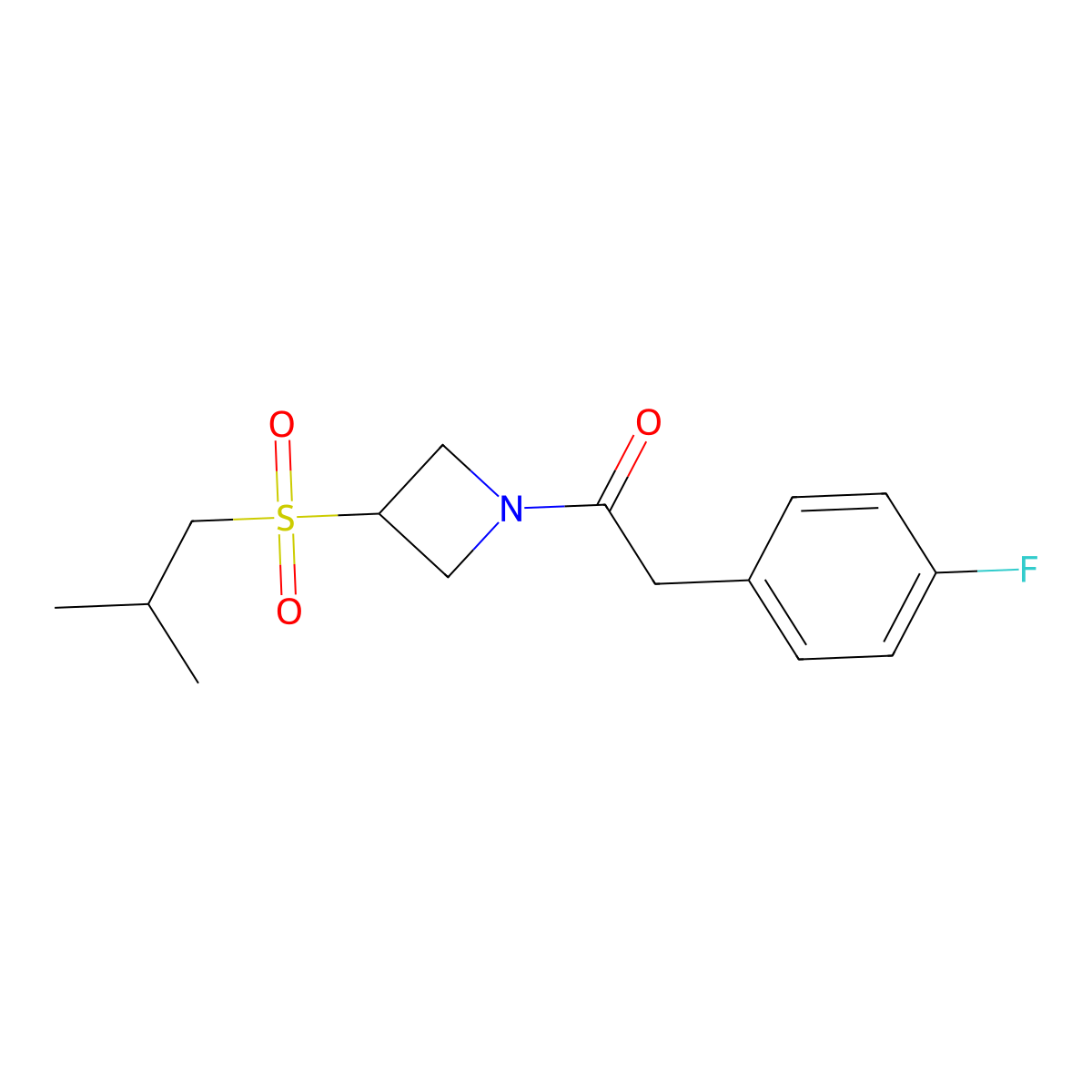 2-(4-Fluorophenyl)-1-(3-(isobutylsulfonyl)azetidin-1-yl)ethanone molecular structure, CAS 1797304-17-6