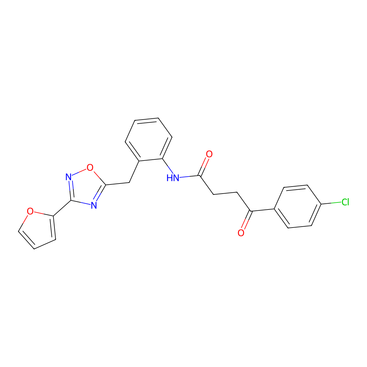 4-(4-chlorophenyl)-N-(2-((3-(furan-2-yl)-1,2,4-oxadiazol-5-yl)methyl)phenyl)-4-oxobutanamide molecular structure, CAS 1797304-23-4