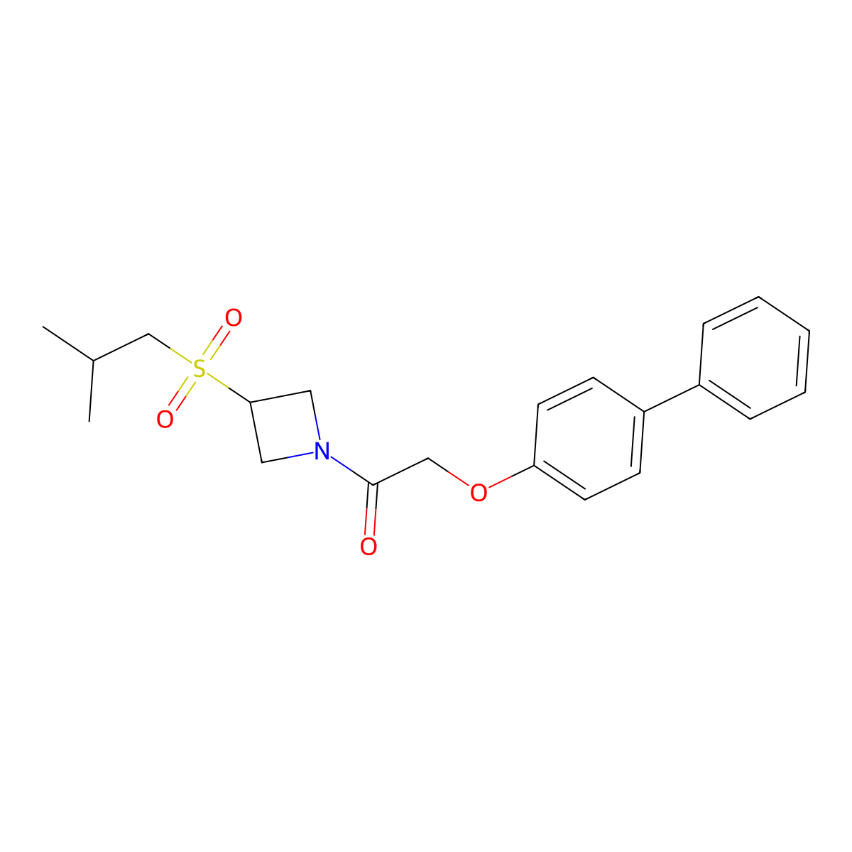 2-([1,1'-Biphenyl]-4-yloxy)-1-(3-(isobutylsulfonyl)azetidin-1-yl)ethanone molecular structure, CAS 1797304-46-1