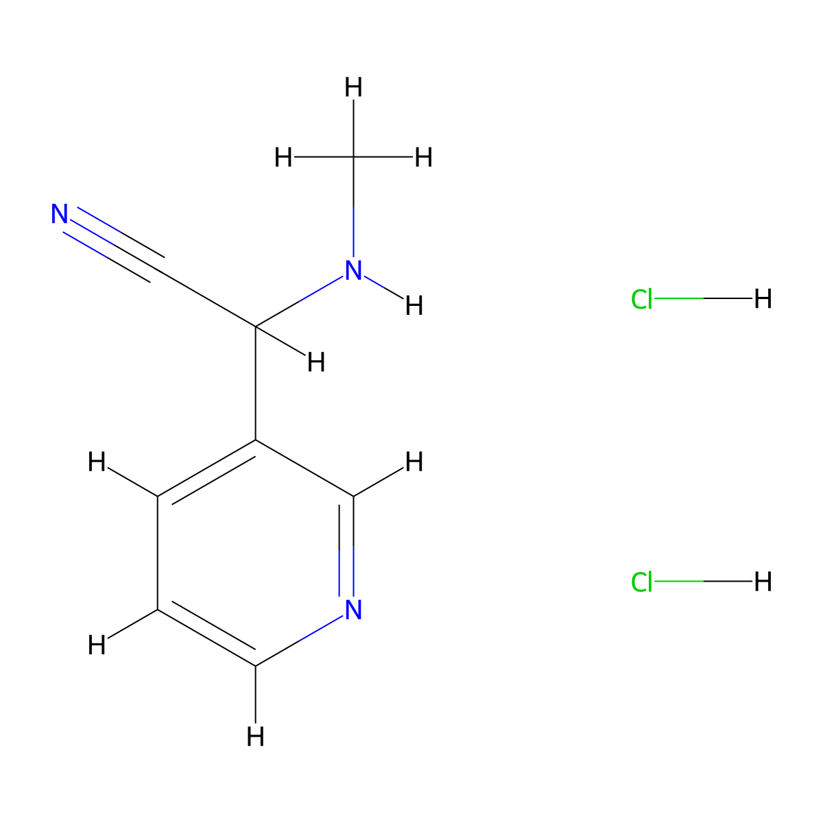 2-(Methylamino)-2-(pyridin-3-yl)acetonitrile dihydrochloride molecular structure, CAS 1797304-60-9