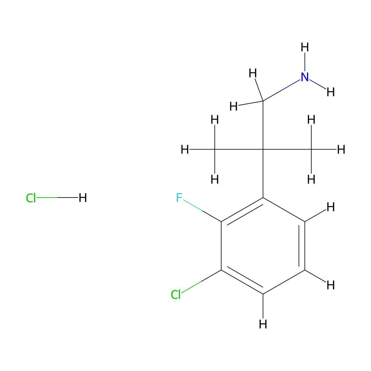 2-(3-Chloro-2-fluorophenyl)-2-methylpropan-1-amine hydrochloride molecular structure, CAS 1797306-72-9