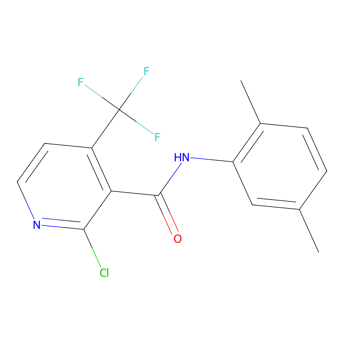 2-chloro-N-(2,5-dimethylphenyl)-4-(trifluoromethyl)pyridine-3-carboxamide molecular structure, CAS 1797308-11-2