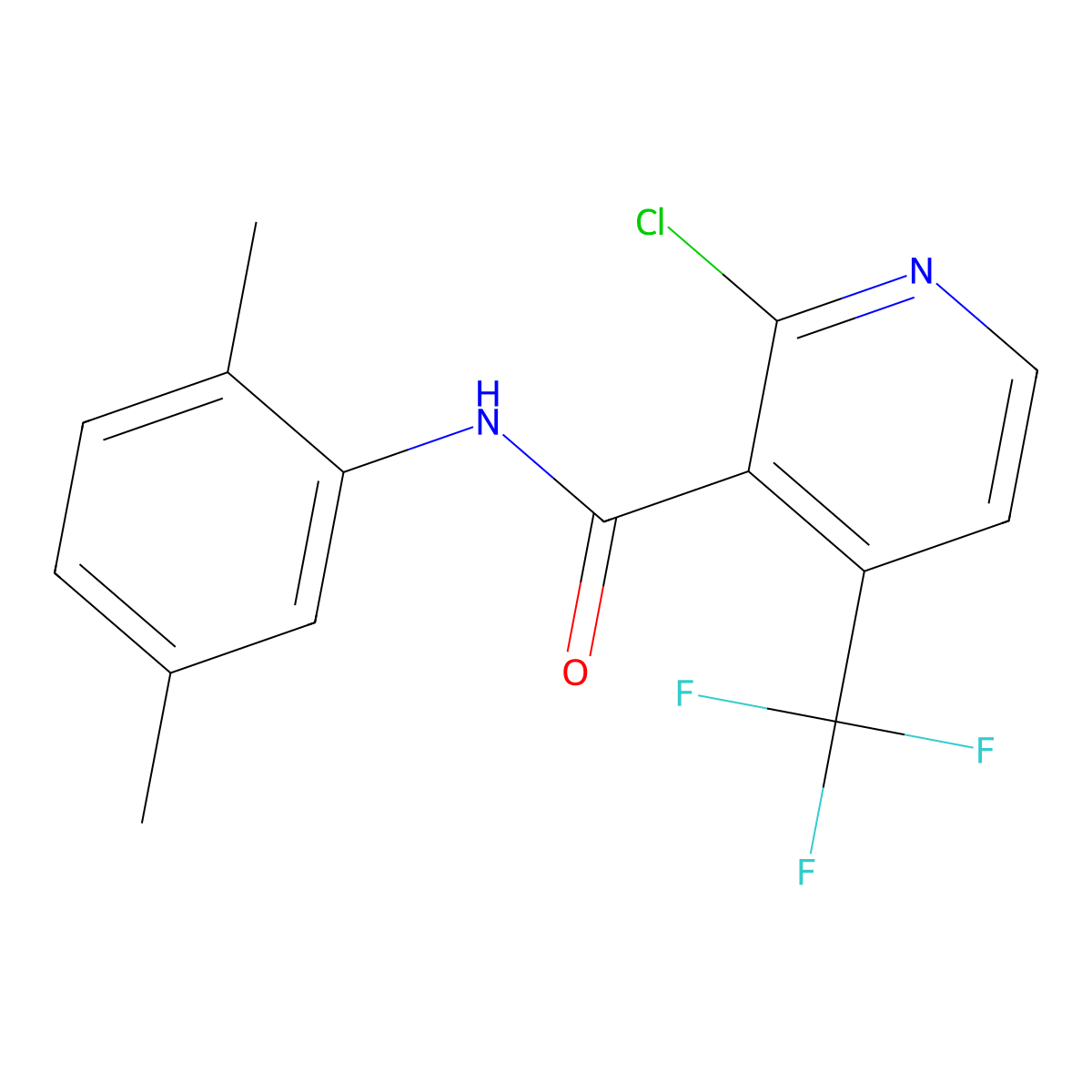 2-chloro-N-(2,5-dimethylphenyl)-4-(trifluoromethyl)pyridine-3-carboxamide molecular structure, CAS 1797308-11-2