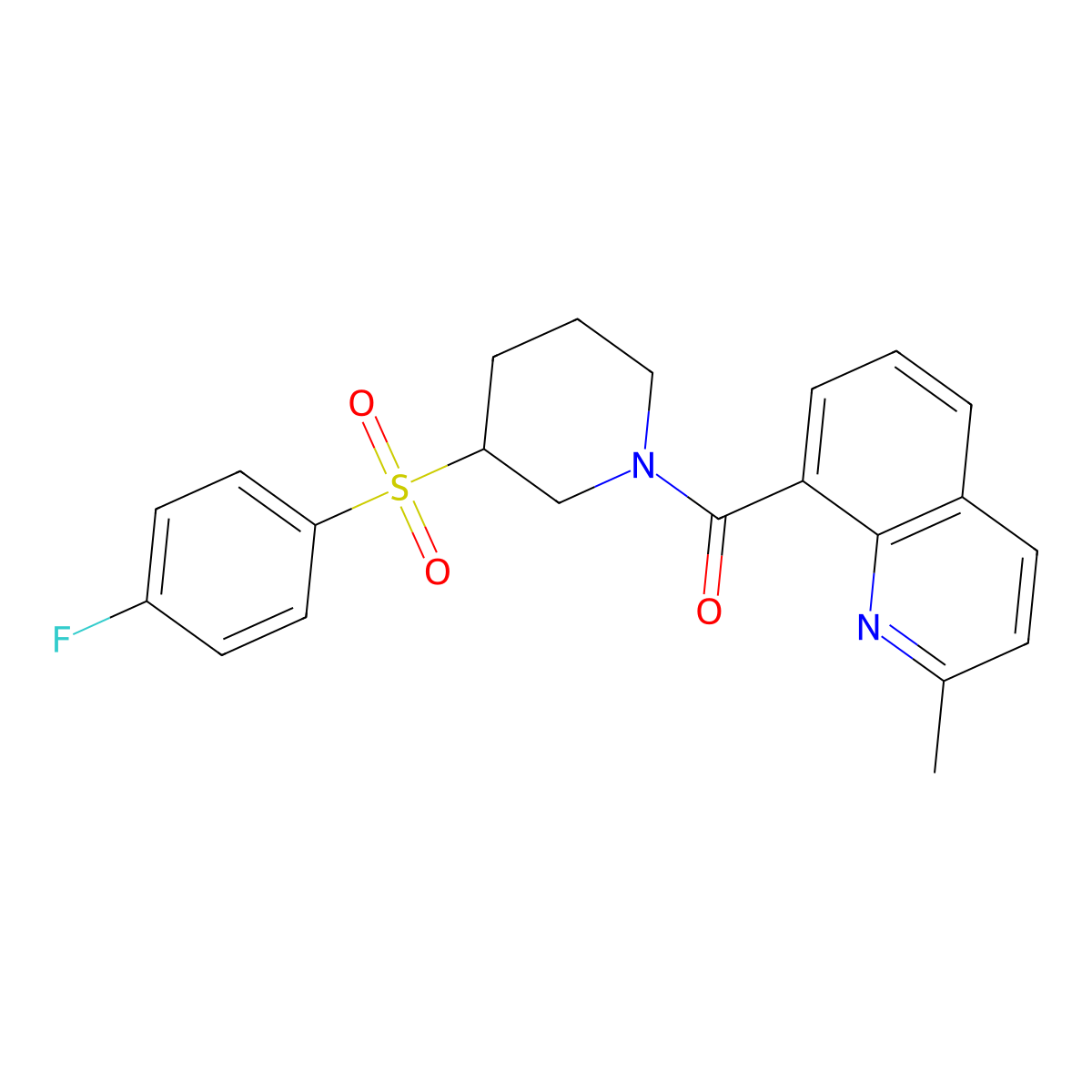 (3-((4-Fluorophenyl)sulfonyl)piperidin-1-yl)(2-methylquinolin-8-yl)methanone molecular structure, CAS 1797308-19-0