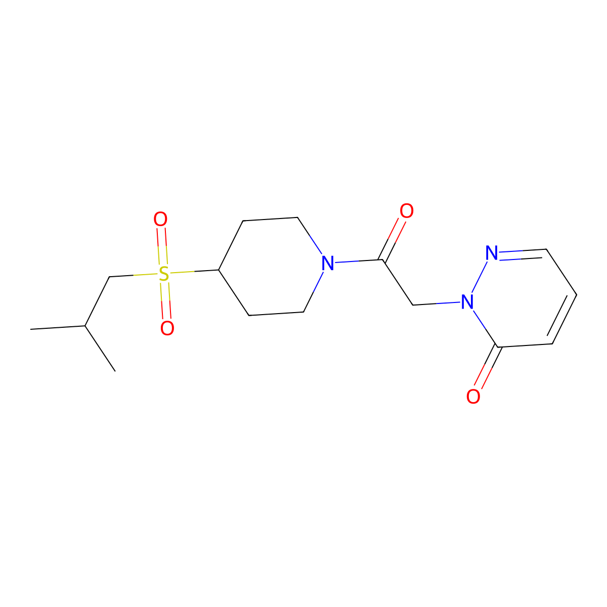 2-(2-(4-(isobutylsulfonyl)piperidin-1-yl)-2-oxoethyl)pyridazin-3(2H)-one molecular structure, CAS 1797308-48-5