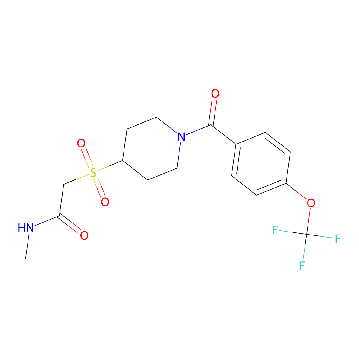 N-methyl-2-({1-[4-(trifluoromethoxy)benzoyl]piperidin-4-yl}sulfonyl)acetamide molecular structure, CAS 1797308-58-7