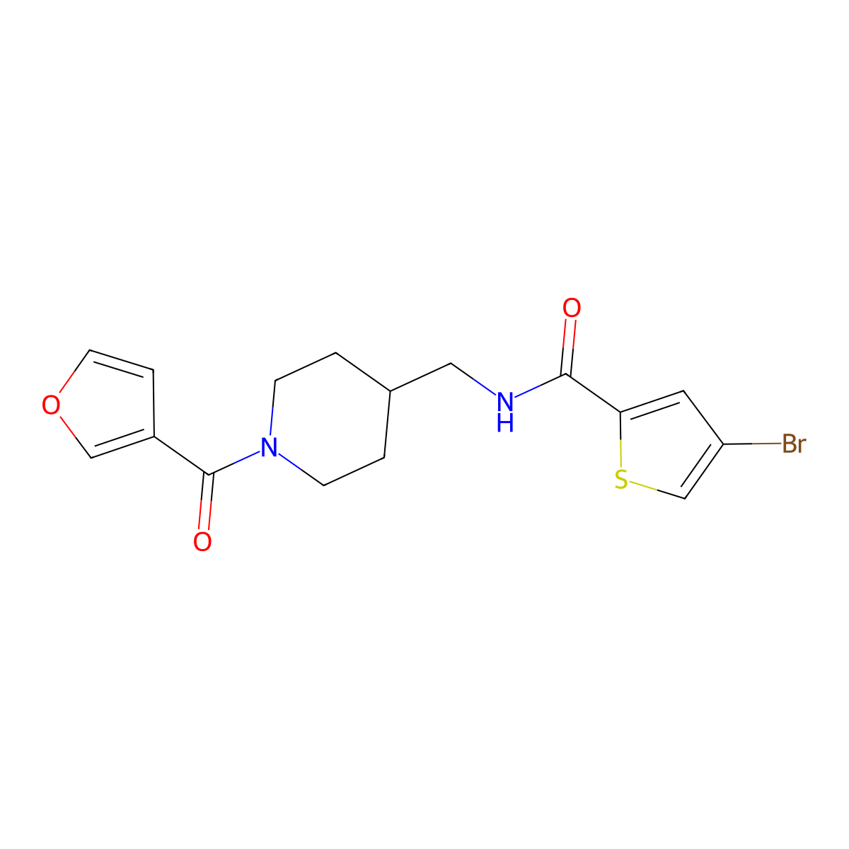 4-Bromo-N-{[1-(furan-3-carbonyl)piperidin-4-YL]methyl}thiophene-2-carboxamide molecular structure, CAS 1797309-47-7