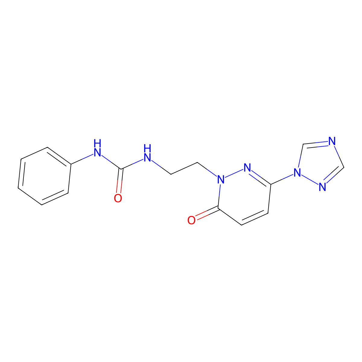 1-(2-(6-oxo-3-(1H-1,2,4-triazol-1-yl)pyridazin-1(6H)-yl)ethyl)-3-phenylurea molecular structure, CAS 1797315-94-6