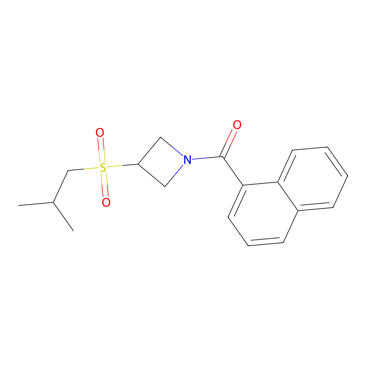 (3-(Isobutylsulfonyl)azetidin-1-yl)(naphthalen-1-yl)methanone molecular structure, CAS 1797316-65-4