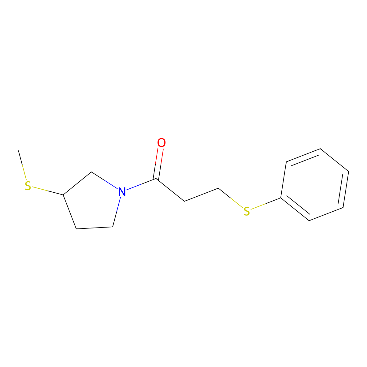 1-(3-(Methylthio)pyrrolidin-1-yl)-3-(phenylthio)propan-1-one molecular structure, CAS 1797316-71-2