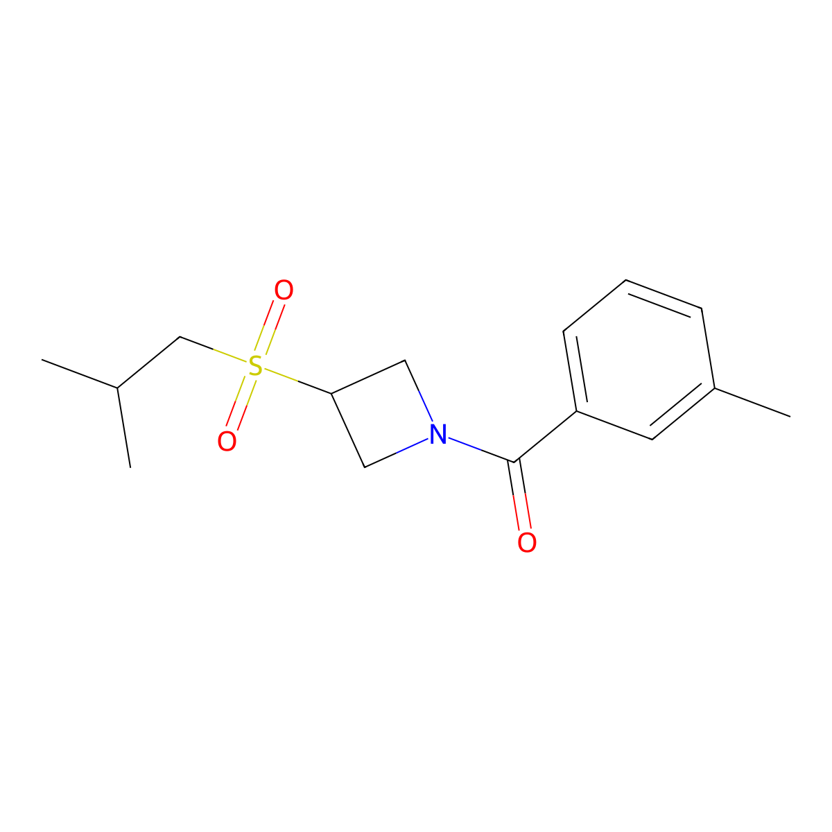(3-(Isobutylsulfonyl)azetidin-1-yl)(m-tolyl)methanone molecular structure, CAS 1797316-72-3