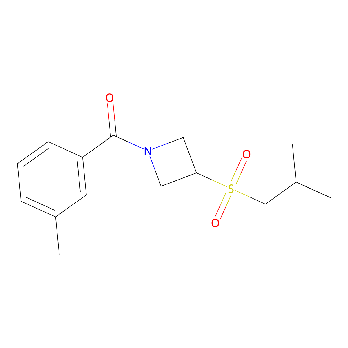 (3-(Isobutylsulfonyl)azetidin-1-yl)(m-tolyl)methanone molecular structure, CAS 1797316-72-3
