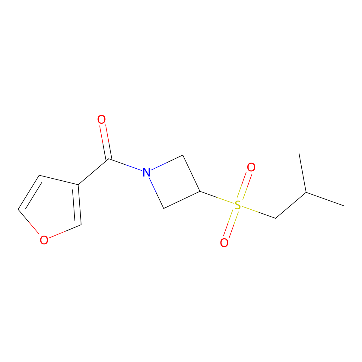 Furan-3-yl(3-(isobutylsulfonyl)azetidin-1-yl)methanone molecular structure, CAS 1797316-81-4