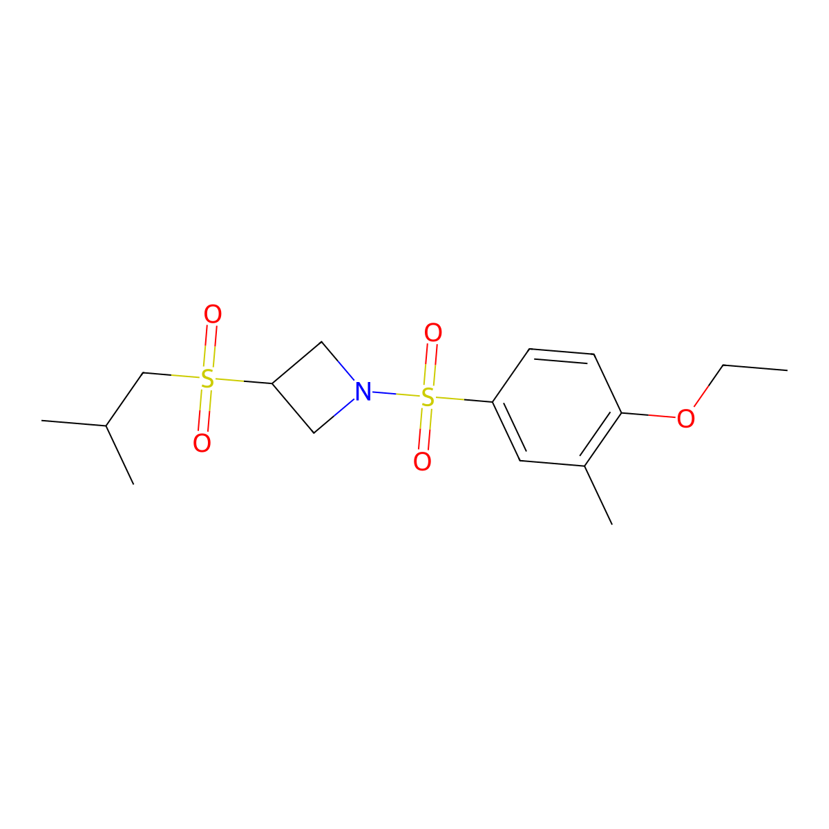 1-((4-Ethoxy-3-methylphenyl)sulfonyl)-3-(isobutylsulfonyl)azetidine molecular structure, CAS 1797317-00-0