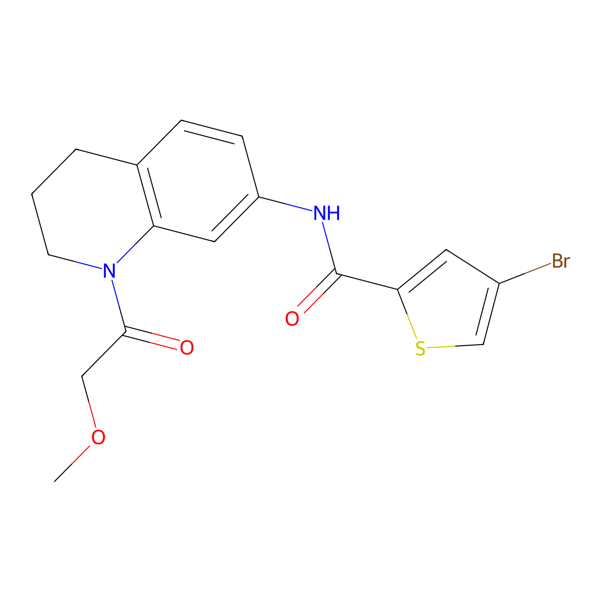 4-bromo-N-[1-(2-methoxyacetyl)-1,2,3,4-tetrahydroquinolin-7-yl]thiophene-2-carboxamide molecular structure, CAS 1797317-40-8