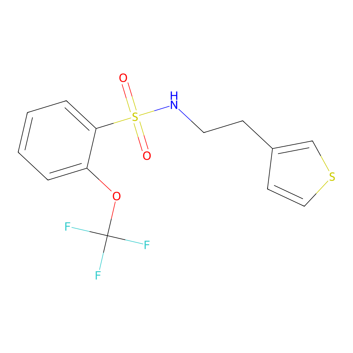 N-(2-(thiophen-3-yl)ethyl)-2-(trifluoromethoxy)benzenesulfonamide molecular structure, CAS 1797317-52-2