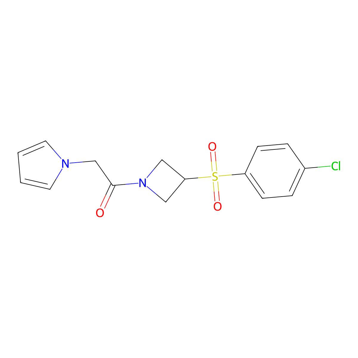 1-(3-((4-chlorophenyl)sulfonyl)azetidin-1-yl)-2-(1H-pyrrol-1-yl)ethanone molecular structure, CAS 1797317-65-7