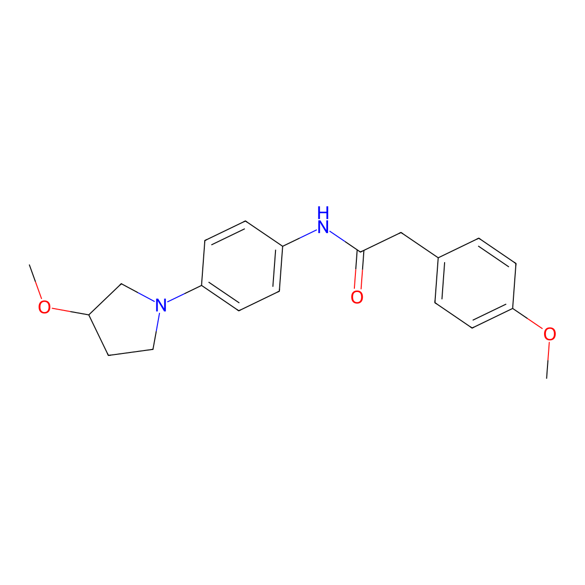 2-(4-Methoxyphenyl)-N-[4-(3-methoxypyrrolidin-1-YL)phenyl]acetamide molecular structure, CAS 1797317-83-9