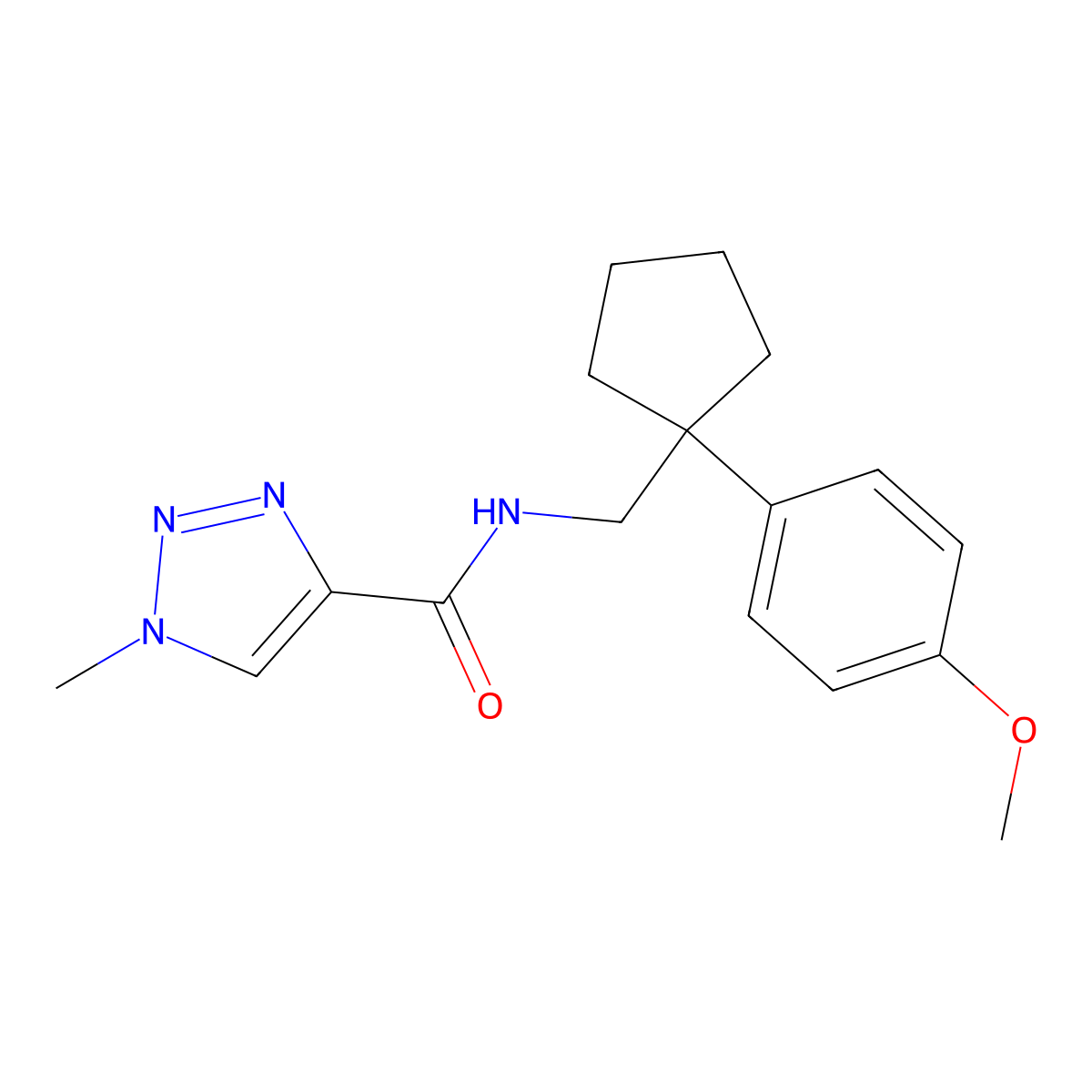 N-{[1-(4-methoxyphenyl)cyclopentyl]methyl}-1-methyl-1H-1,2,3-triazole-4-carboxamide molecular structure, CAS 1797318-01-4