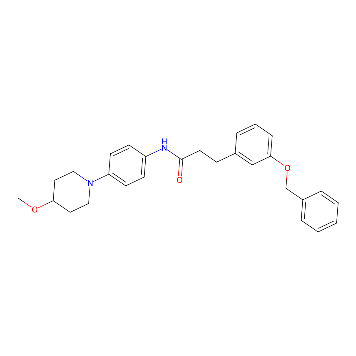 3-[3-(Benzyloxy)phenyl]-N-[4-(4-methoxypiperidin-1-YL)phenyl]propanamide molecular structure, CAS 1797318-11-6
