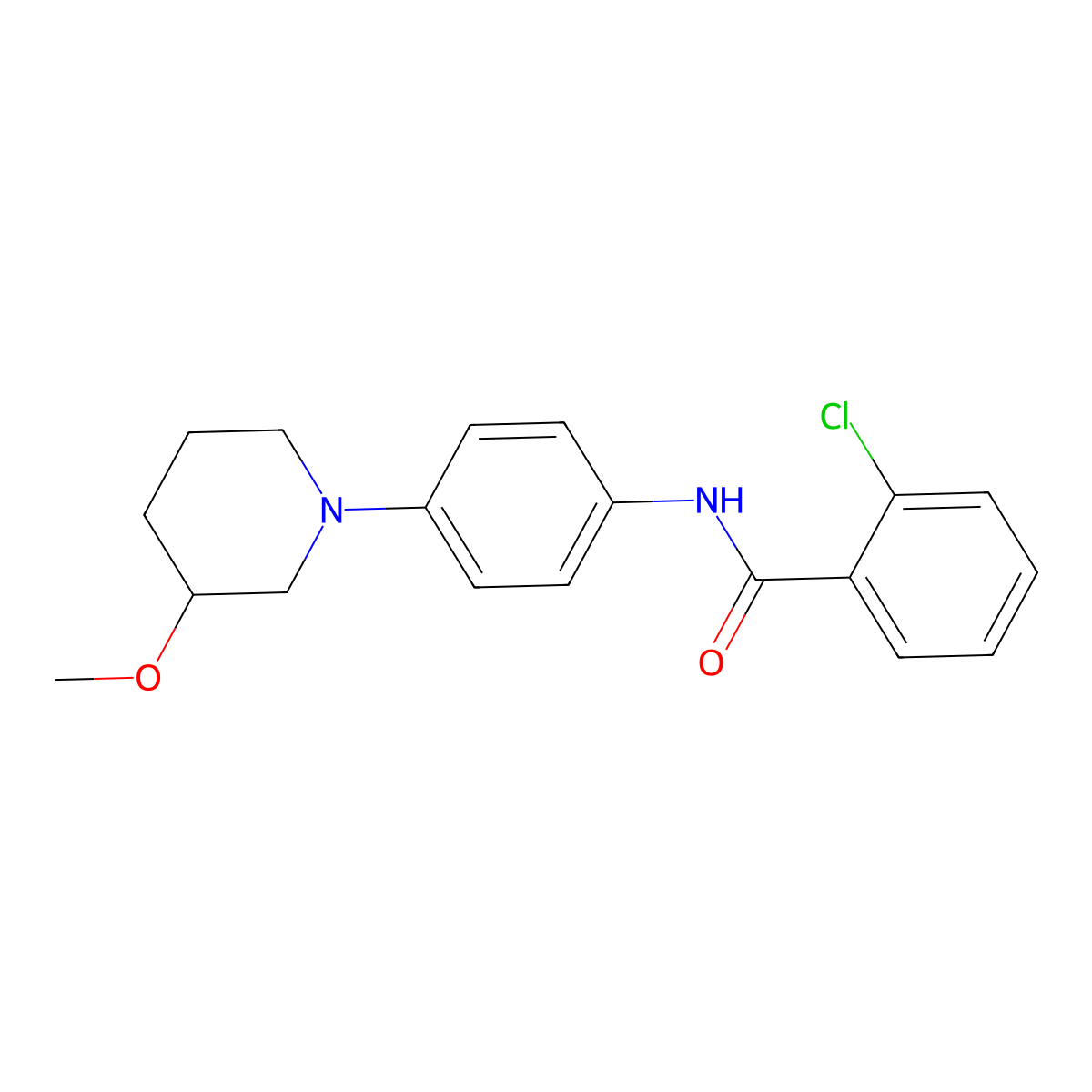 2-Chloro-N-[4-(3-methoxypiperidin-1-YL)phenyl]benzamide molecular structure, CAS 1797318-65-0