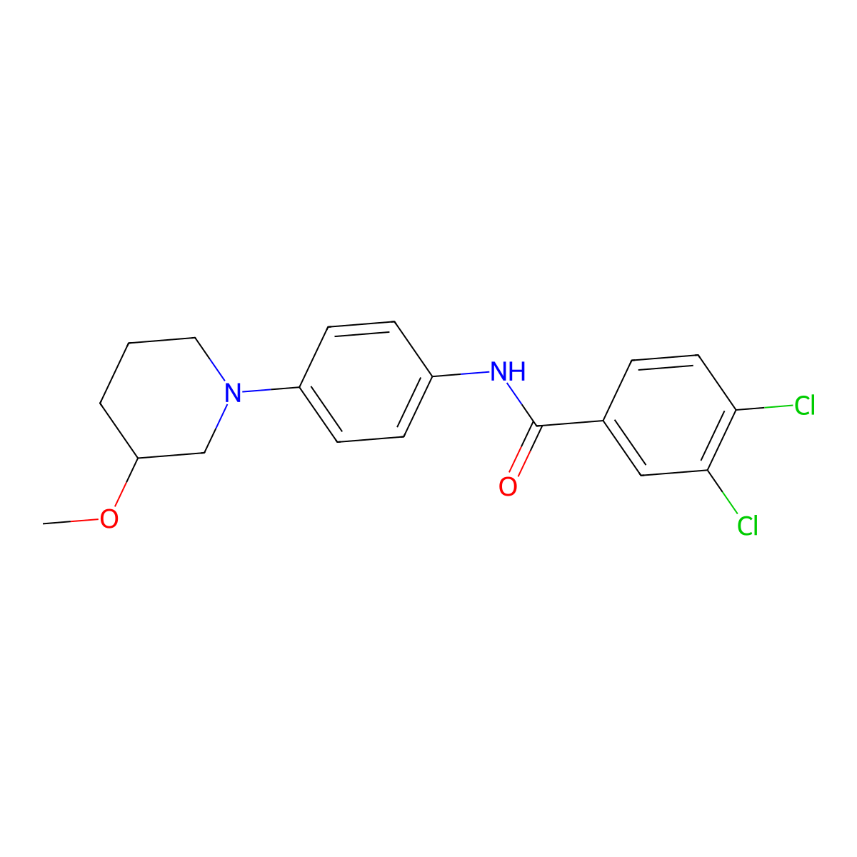 3,4-Dichloro-N-[4-(3-methoxypiperidin-1-YL)phenyl]benzamide molecular structure, CAS 1797318-74-1