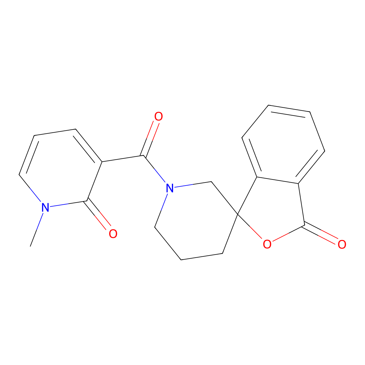1'-(1-methyl-2-oxo-1,2-dihydropyridine-3-carbonyl)-3H-spiro[2-benzofuran-1,3'-piperidine]-3-one molecular structure, CAS 1797319-23-3
